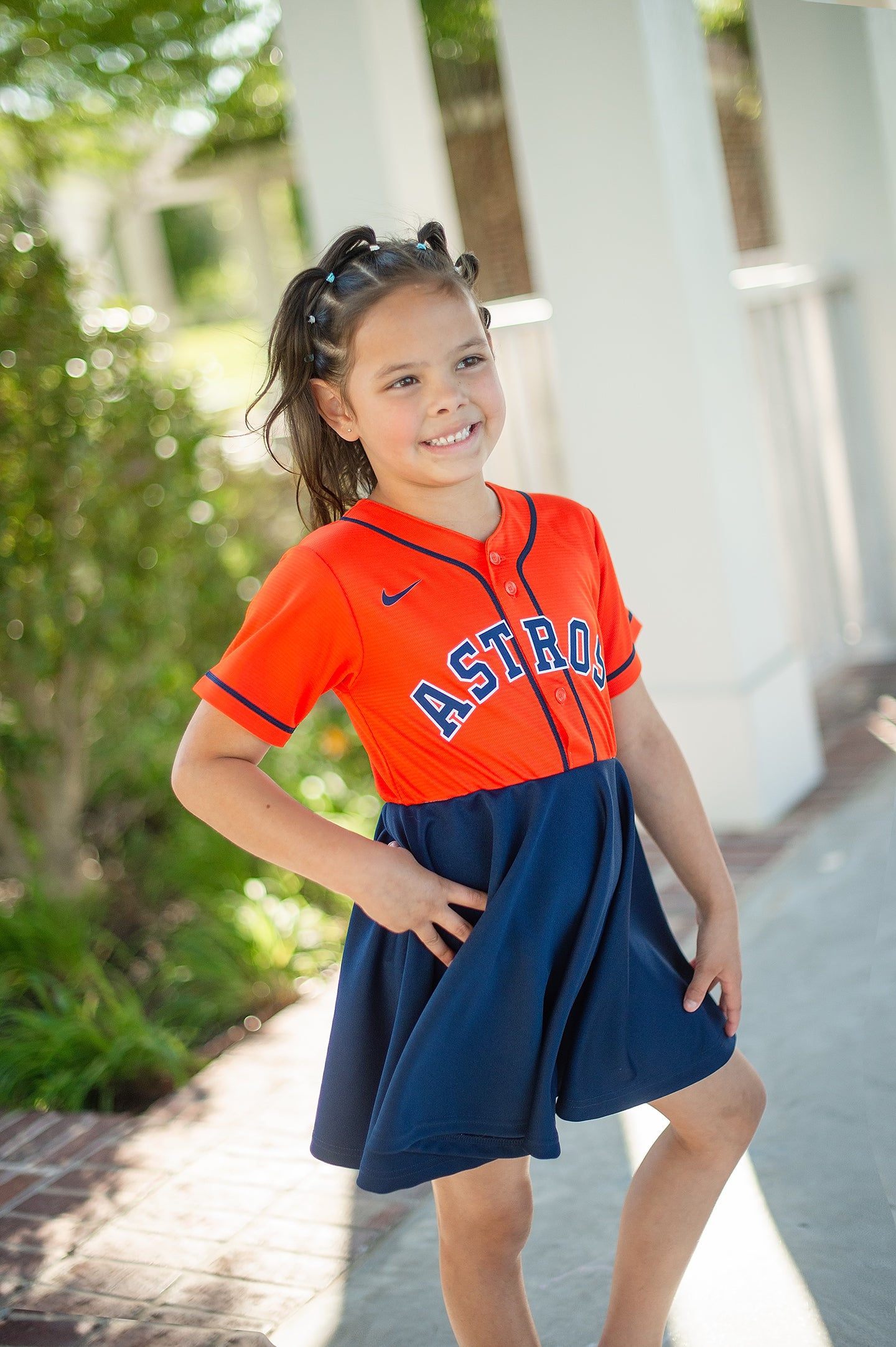 Houston Fan Dress (orange) - Girls