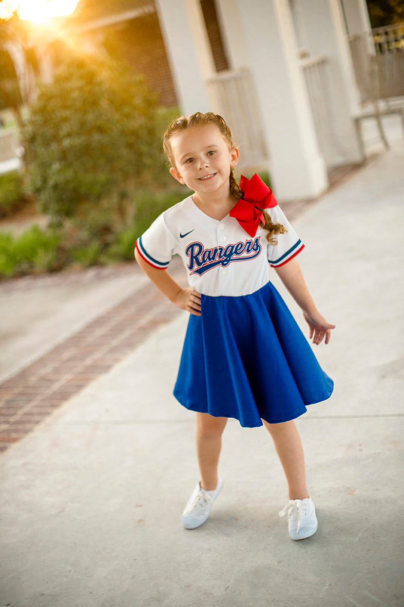 Texas Baseball Fan Dress (white) - Girls