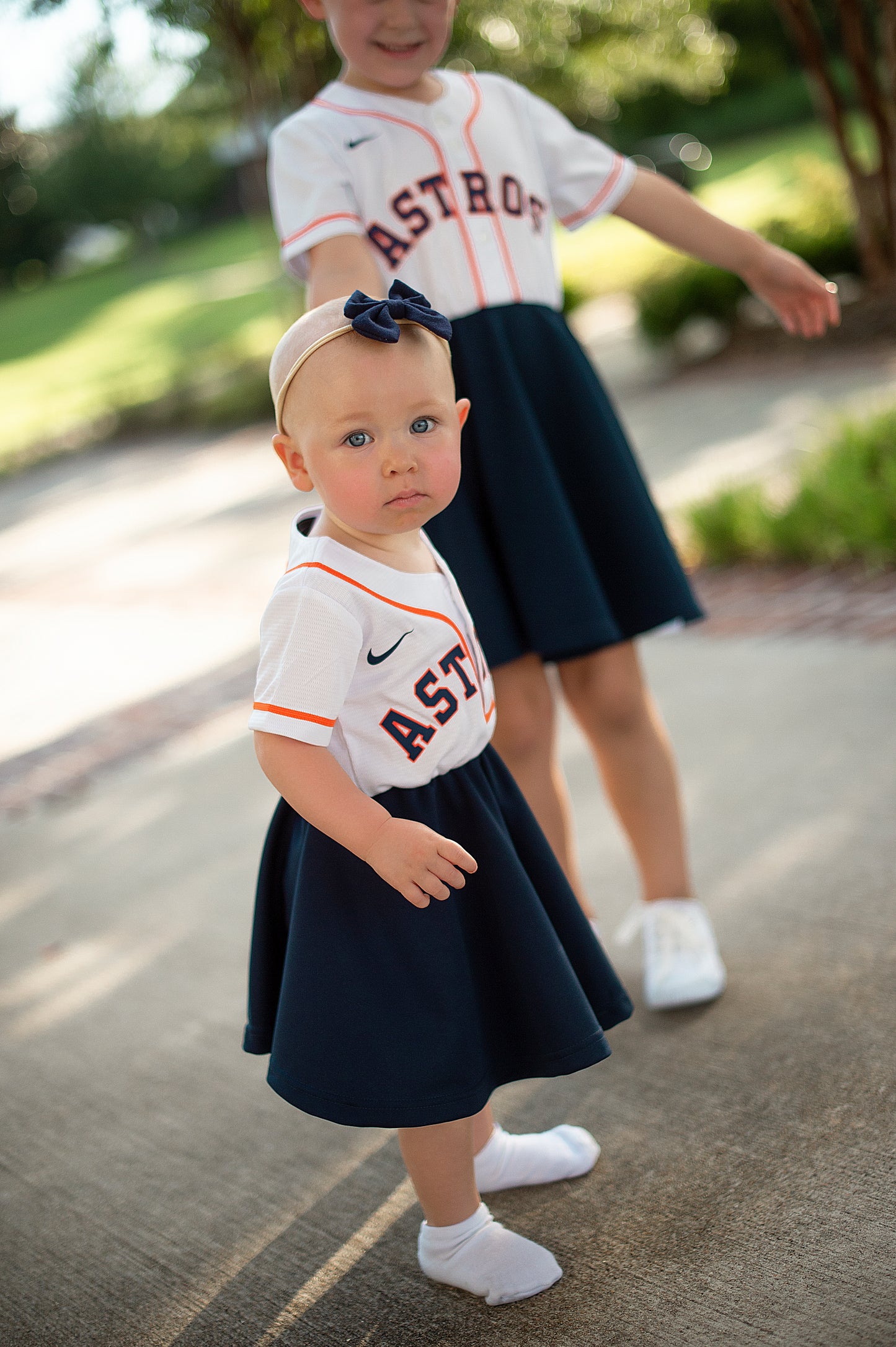 Houston Astros Dress (half button down) - Girls
