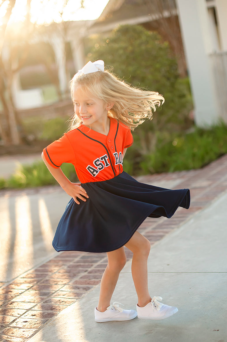 Houston Astros Dress (orange) - Girls