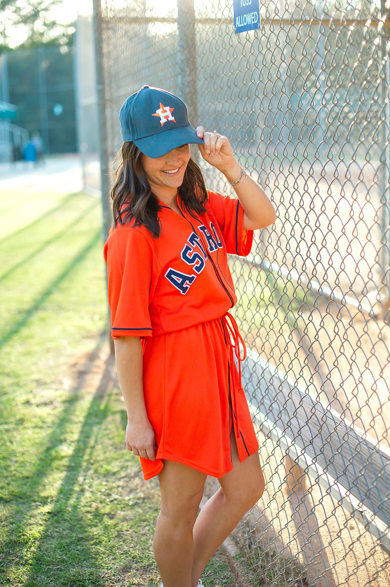 Houston Orange Women's Fan Dress