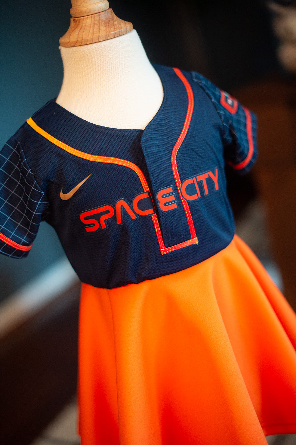 Houston Astros Space City Fan Dress (half button down) - Girls