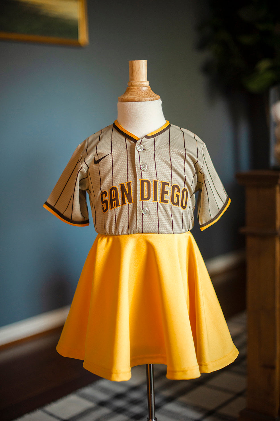 San Diego Fan Dress (pinstripe) - Girls