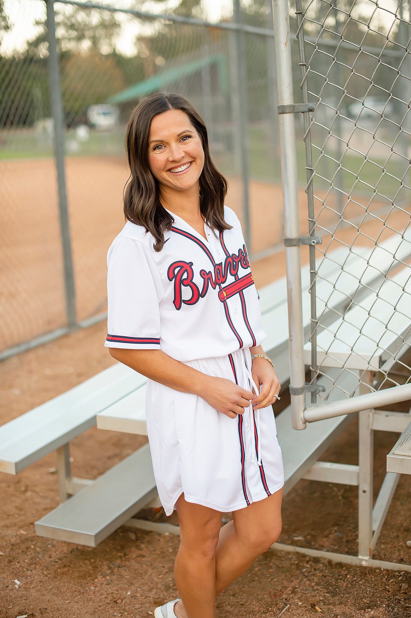 Atlanta Braves White Fan Dress - Womens