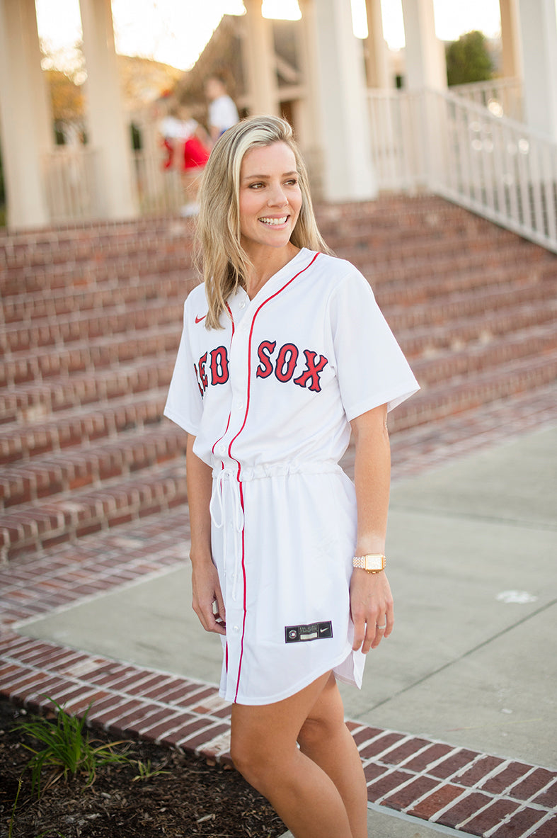 Women's Boston Baseball Fan Dress - White