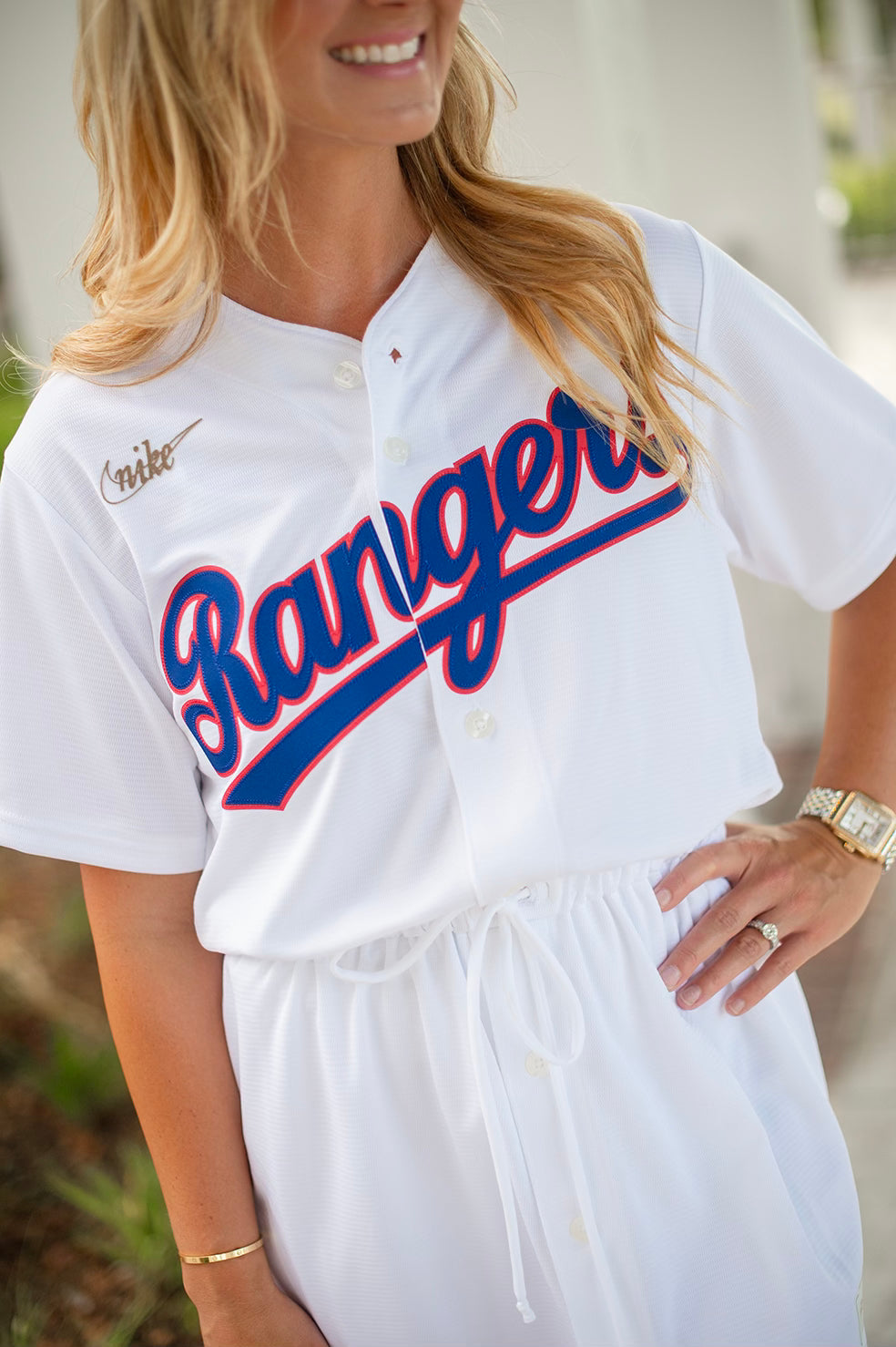 Texas Baseball Fan Dress (white) - Girls