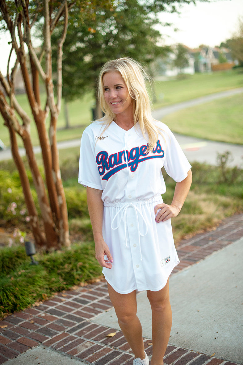 Texas Baseball Fan Dress (white) - Girls
