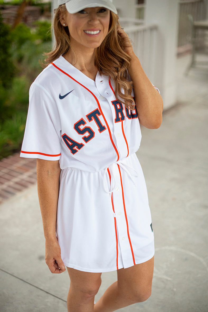 Women's Texas Baseball Fan Dress- Cooperstown White