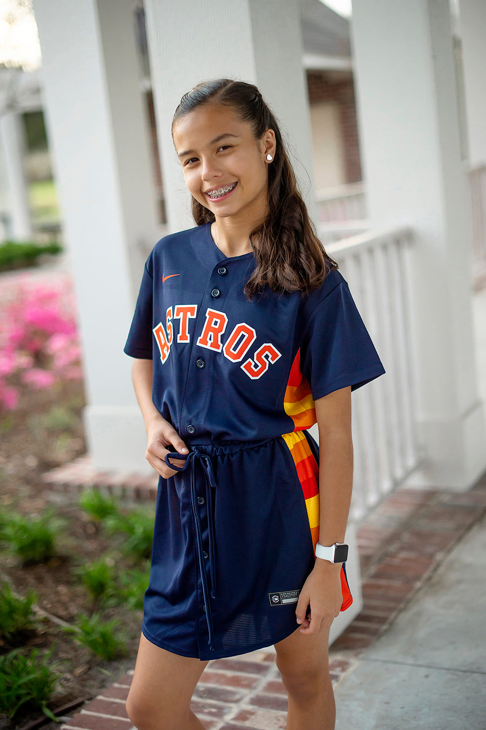 Houston Astros Navy Fan Dress - Youth