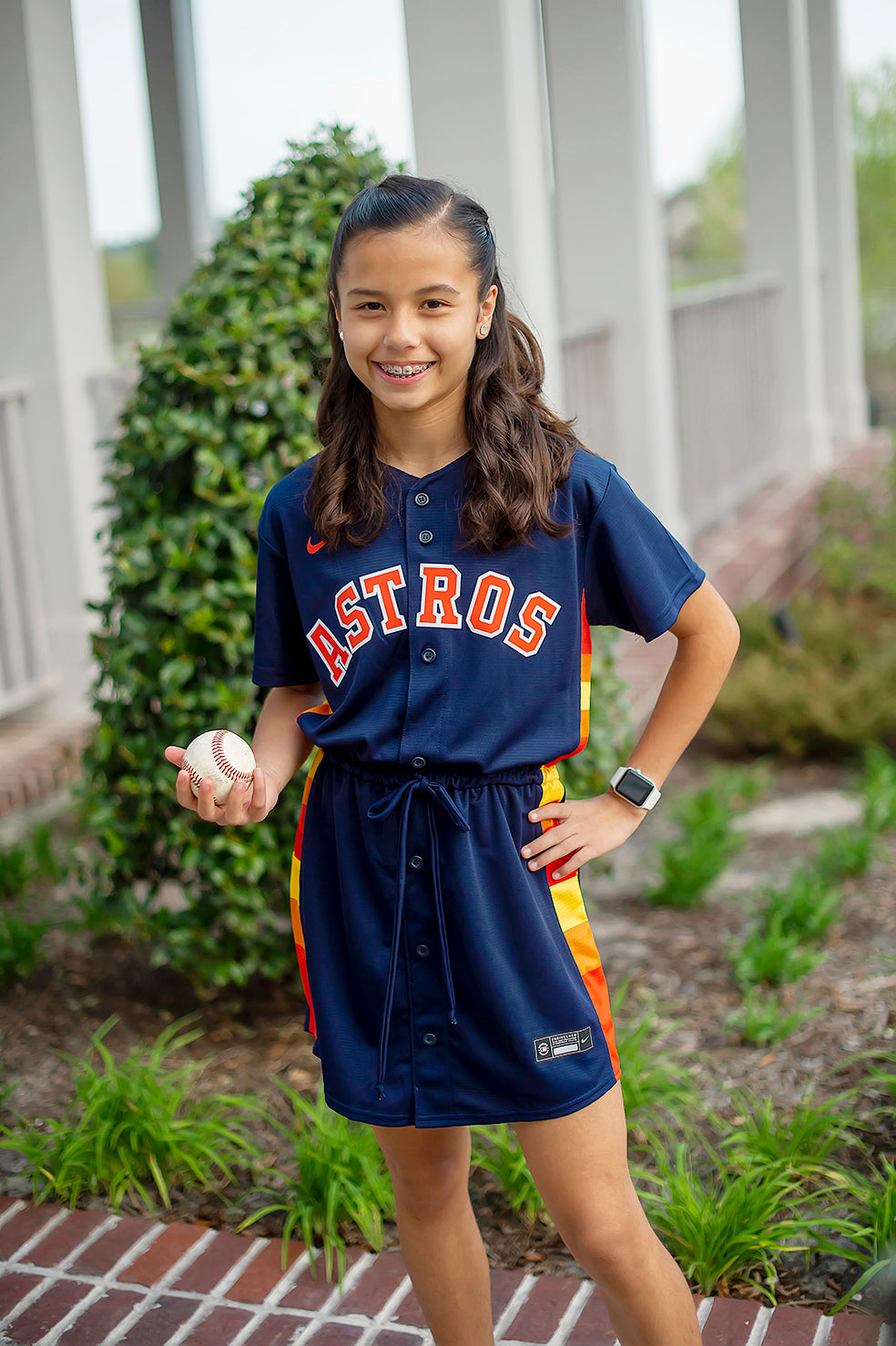 Houston Astros Navy Fan Dress - Youth
