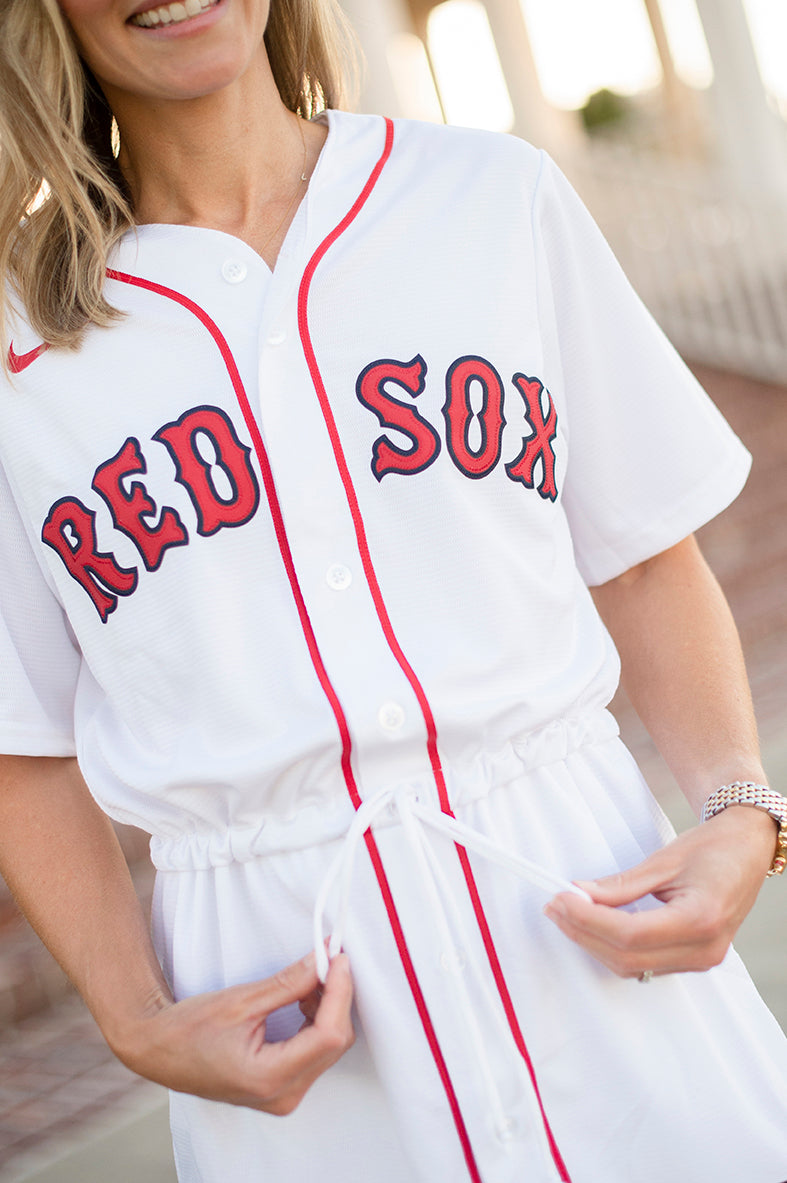 Women's Boston Baseball Fan Dress - White
