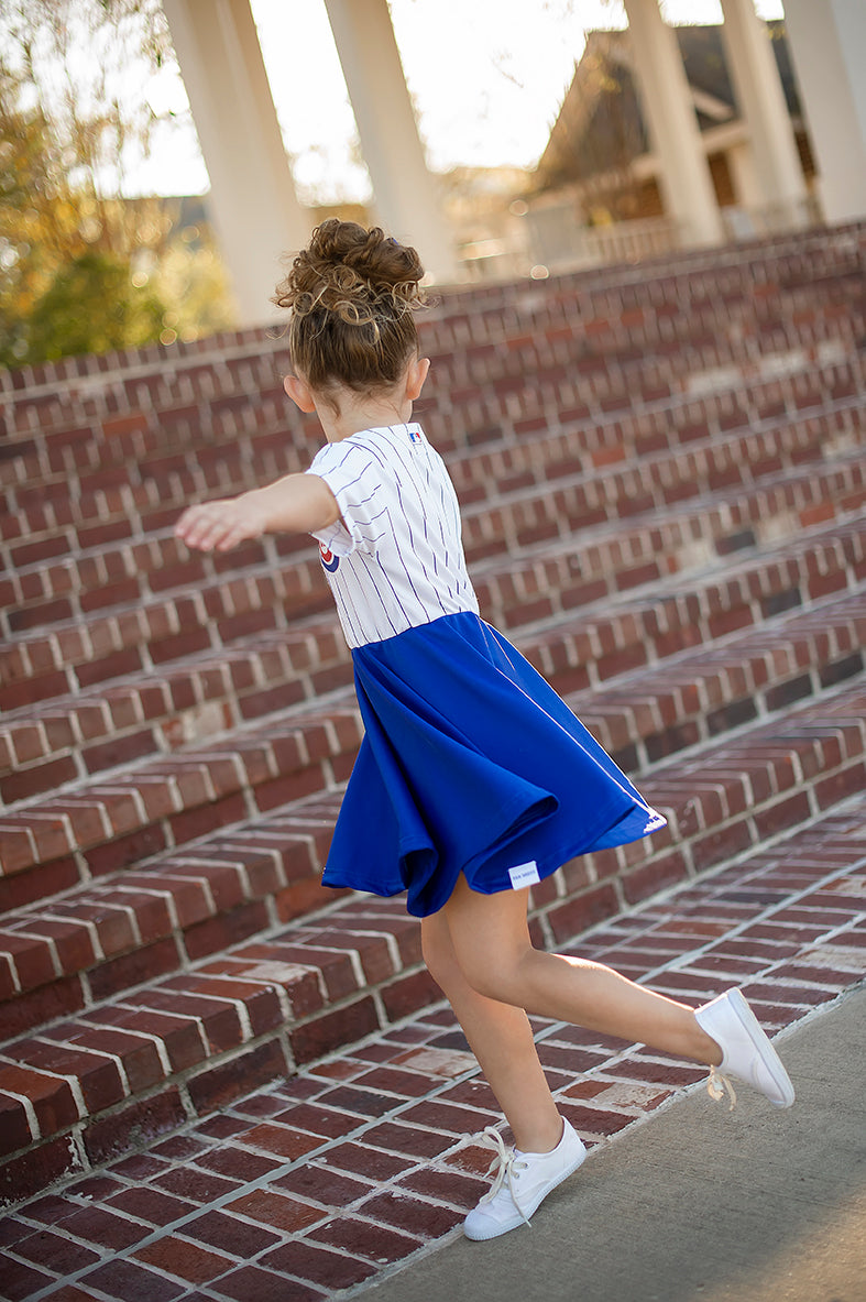 Chicago Cubs Dress (white) - Girls