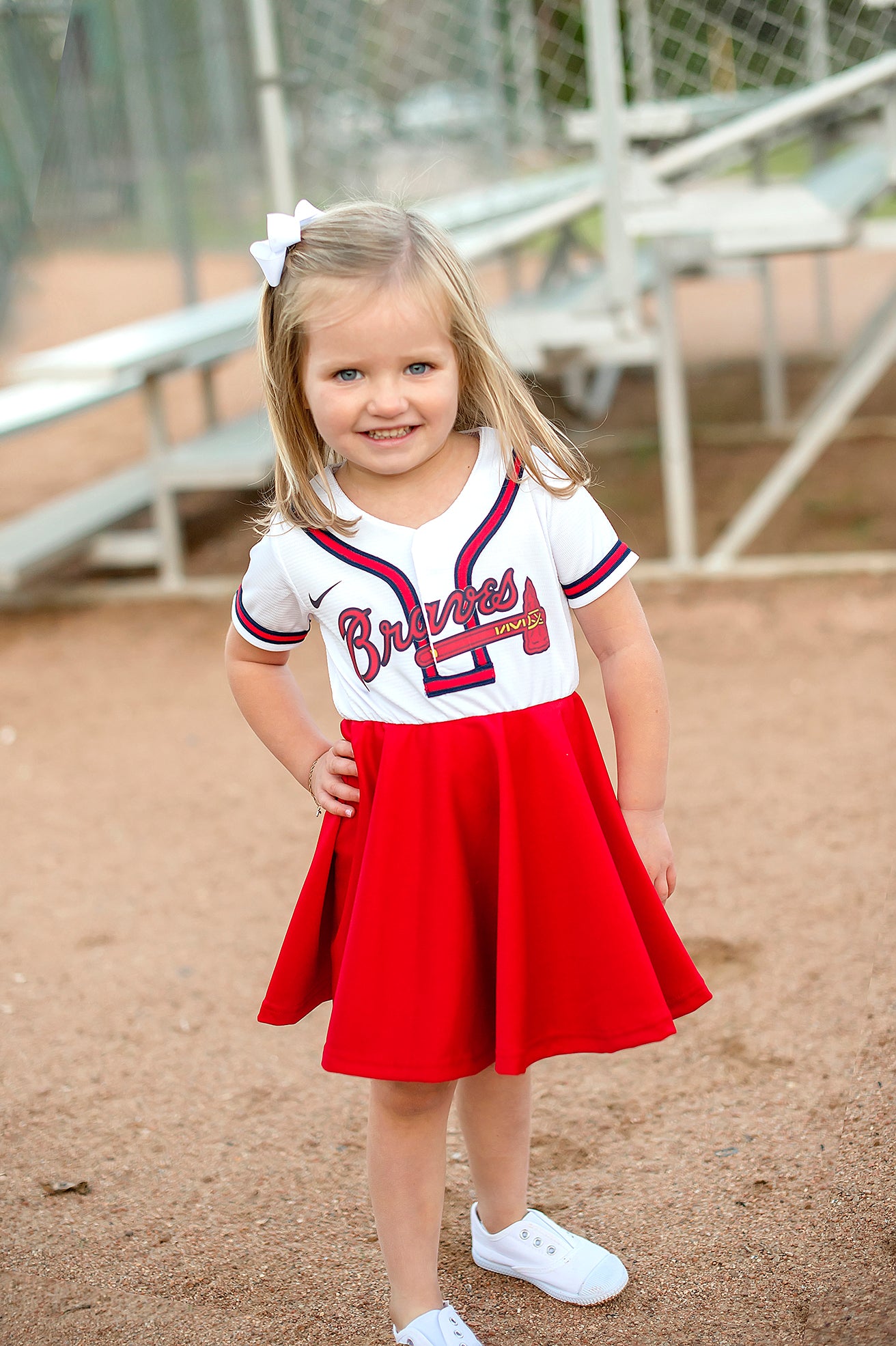 Atlanta Braves Dress (half button down) - Girls