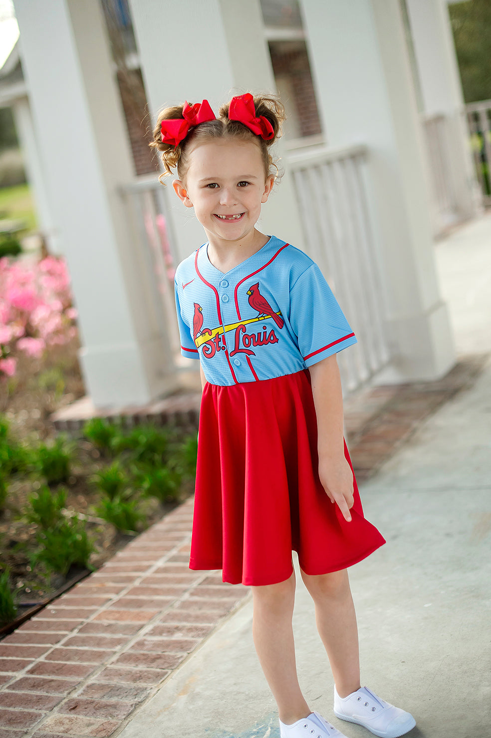 St. Louis Baseball Fan Dress (blue) - Girls