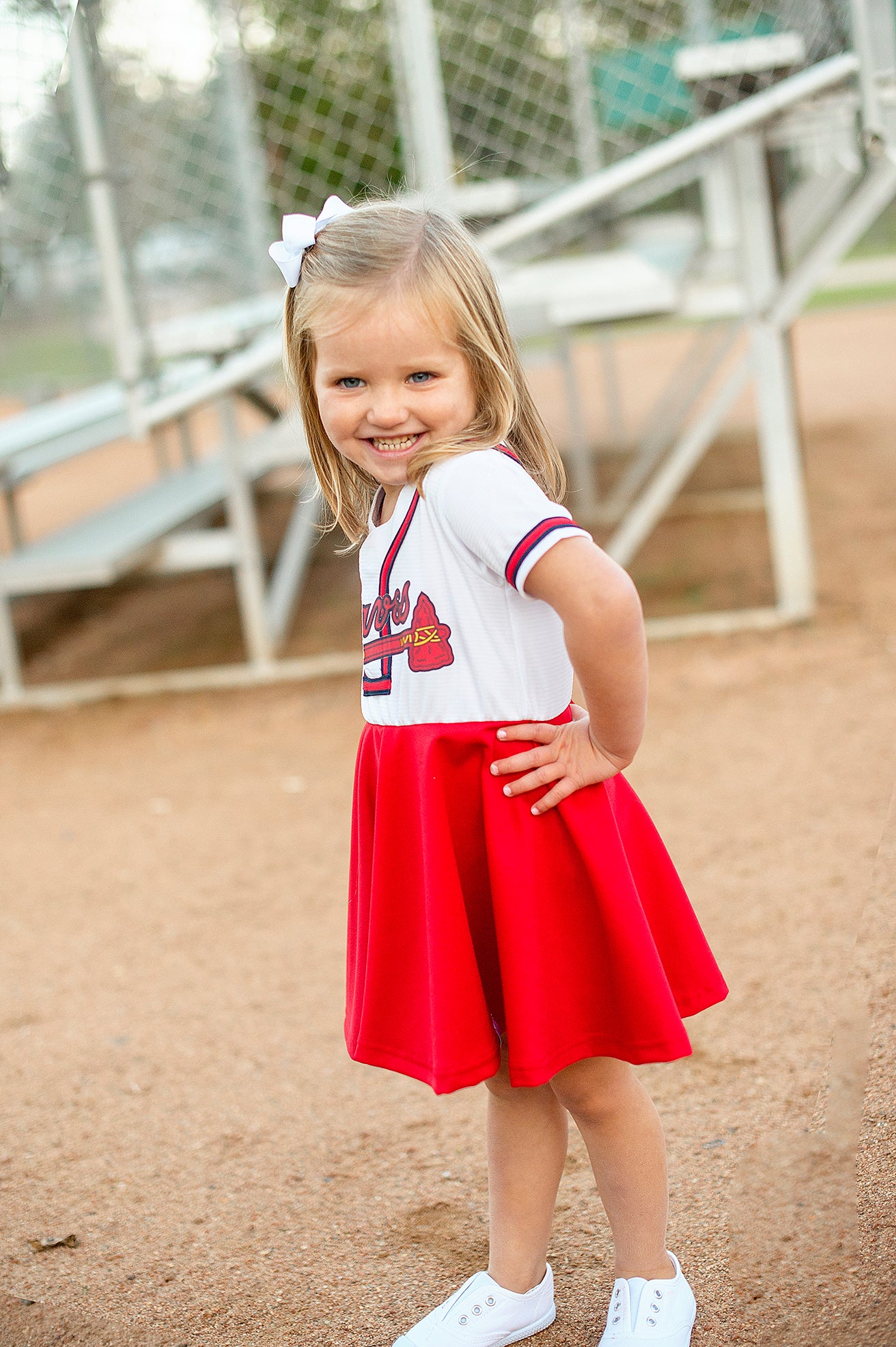 Atlanta Braves Dress (half button down) - Girls