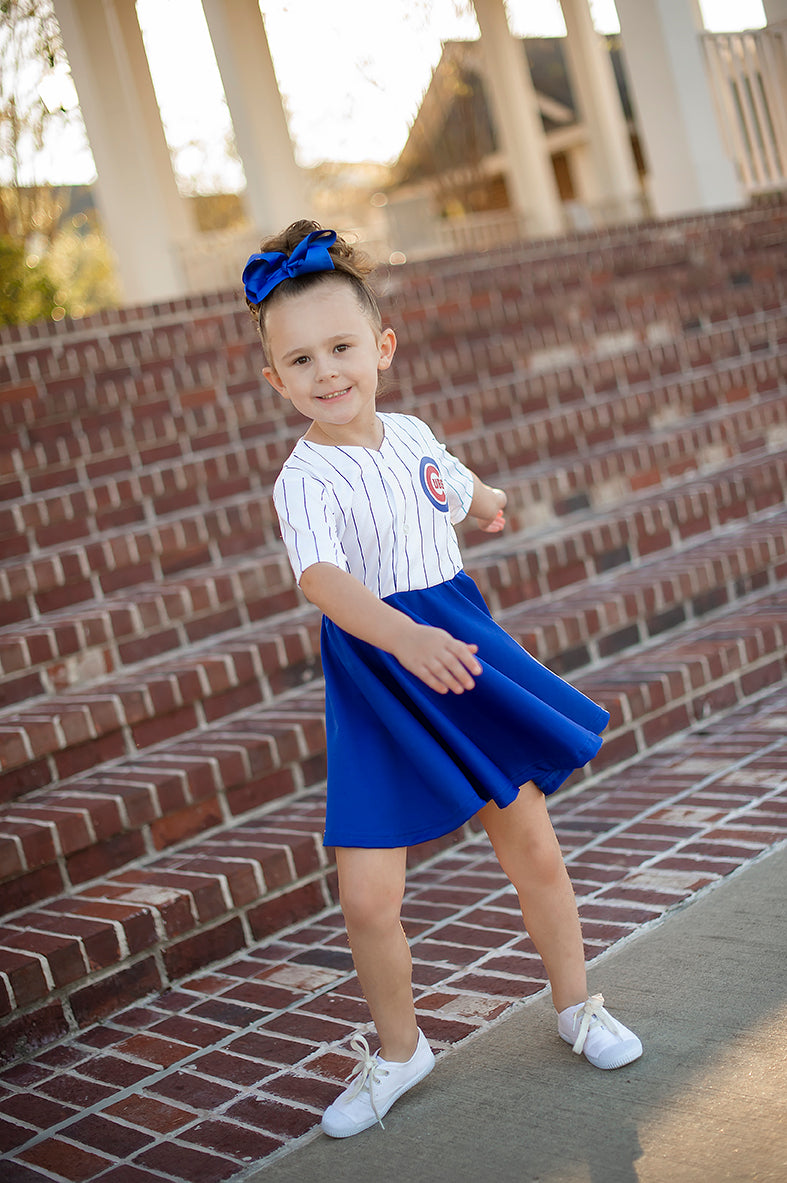 Chicago Cubs Dress (white) - Girls