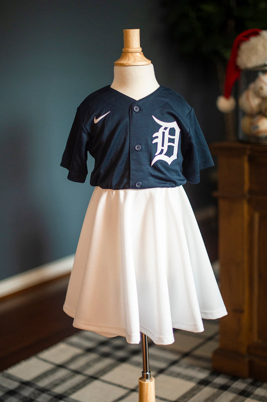 Detroit Tigers Navy Fan Dress - Girls