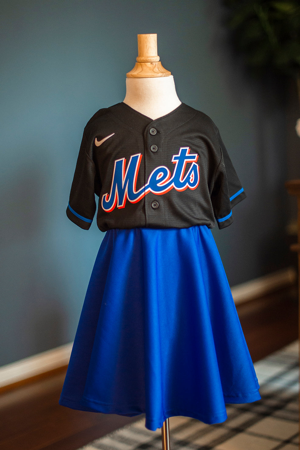 New York Mets Black Fan Dress - Girls