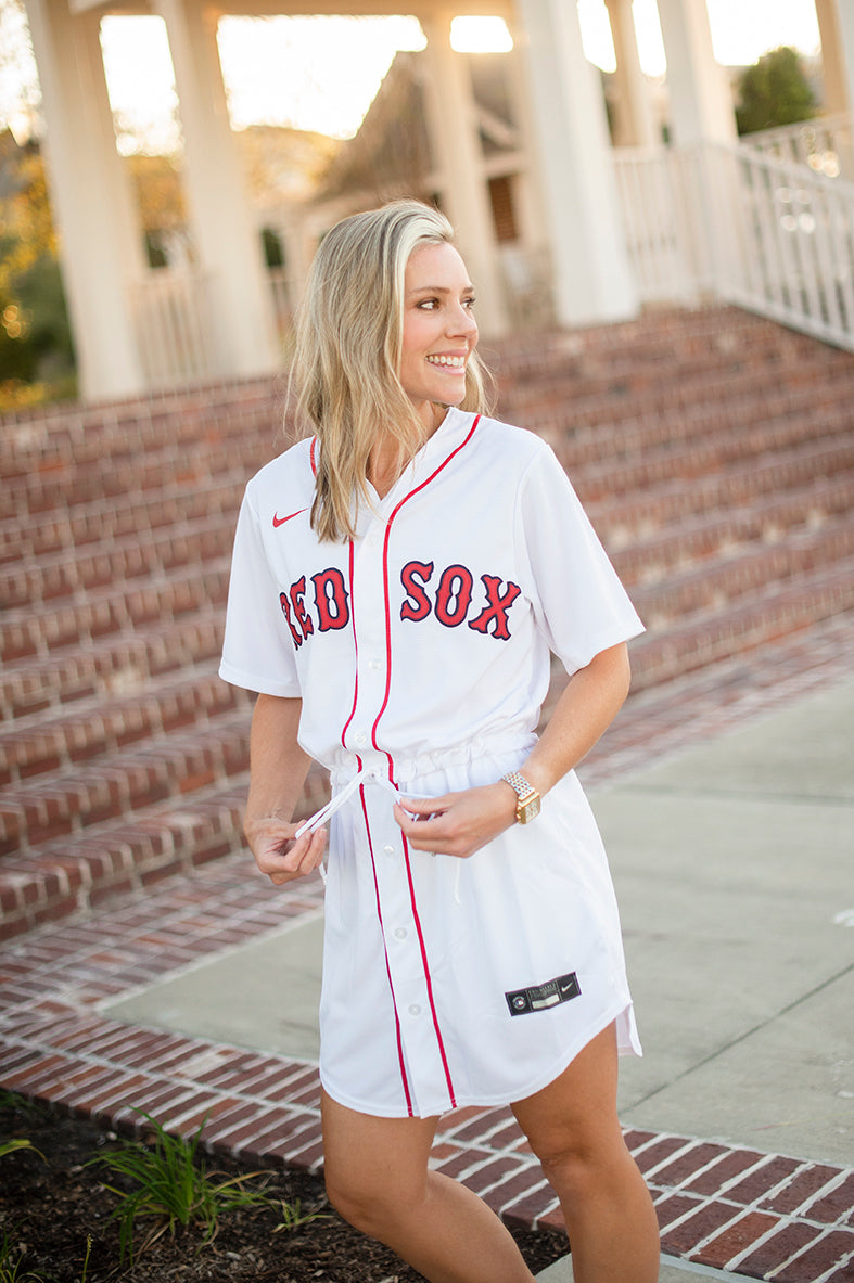 Women's Boston Baseball Fan Dress - White