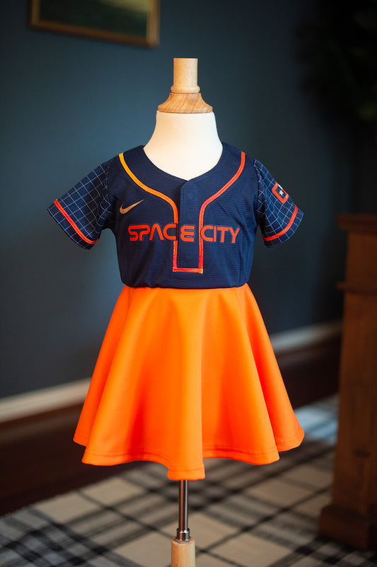 Houston Astros Space City Fan Dress (half button down) - Girls